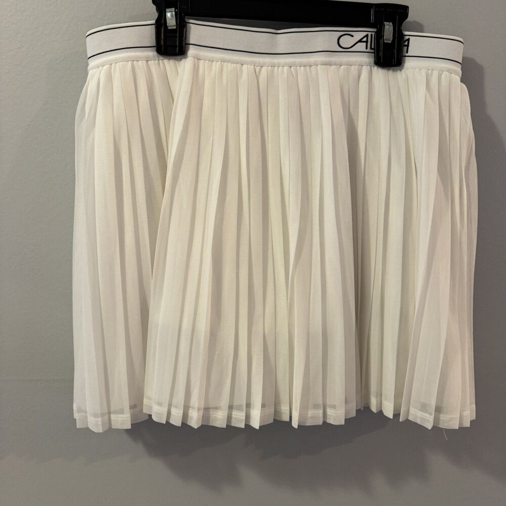 Calia Court High Rise Skort Womens Small White Pleated Athletic Tennis UPF 50 - Picture 2 of 5